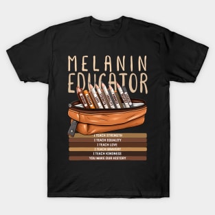 Black History Month Idea For Womens & Melanin Educator T-Shirt